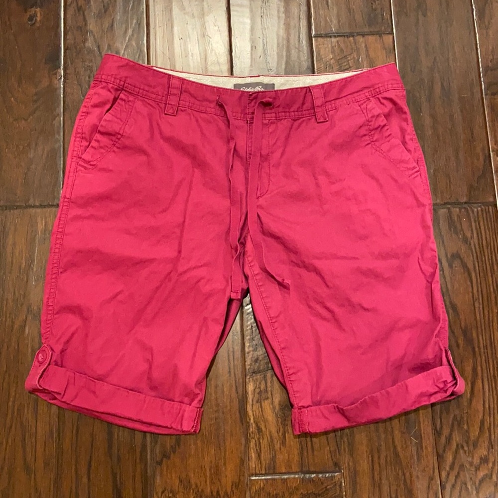 Eddie Bauer Horizon Roll-Up Pants 100% Cotton Plum